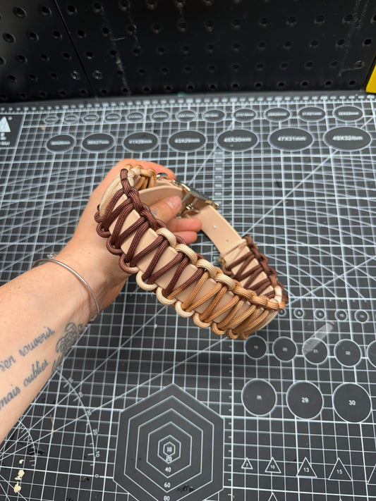 Collier tressé, multicolore cacao