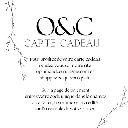 Carte cadeaux Opium & Co